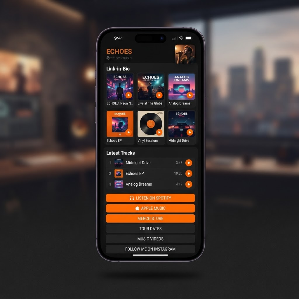 Interface do produto playr.bio